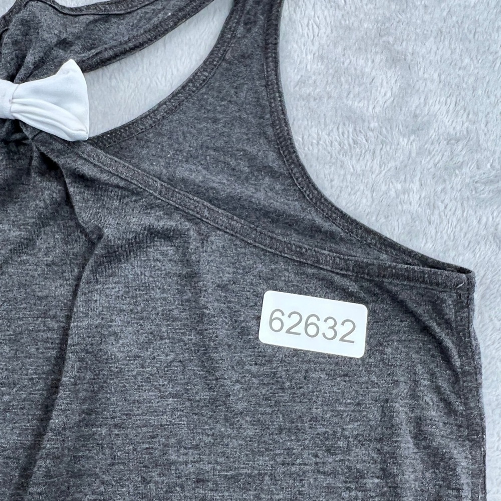Bella Keep Calm and Work Out Tank Top XL Gray Women Racerback Bow Back Graphic - Picture 8 of 8